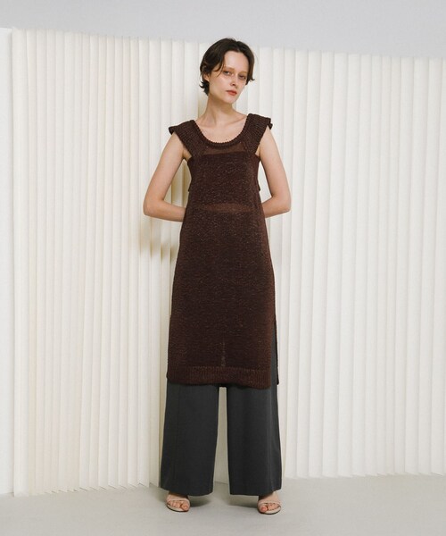 LAATO（ラート）の「knit frill tunic（チュニック・レディース・サンゴ/クリーム・Free）」の21枚目の写真