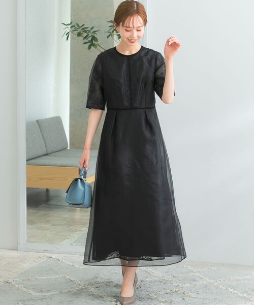 URBAN RESEARCH ROSSO（アーバンリサーチロッソ）の「kaene　シアーレースパイピングドレス（ワンピース・レディース・sax/bk・38）」の5枚目の写真