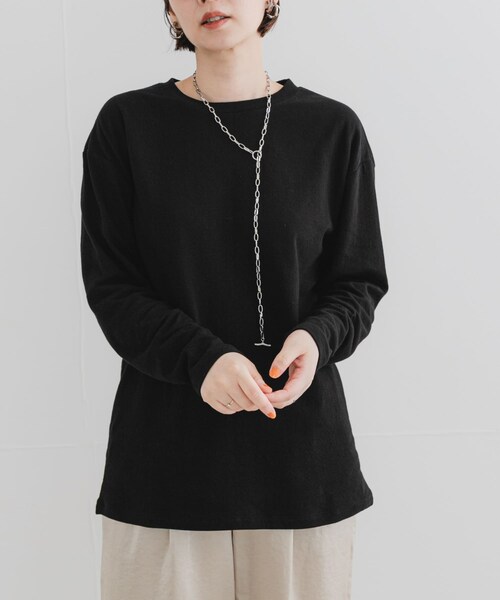 URBAN RESEARCH ROSSO（アーバンリサーチロッソ）の「F by ROSSO　ソフトウォームオーバーロンTEE（Tシャツ/カットソー・レディース・OFF WHITE/BLACK/G/MOCHA・Free）」の16枚目の写真