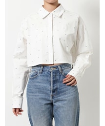 jouetie | ラインストーンクロップドシャツ(シャツ/ブラウス)