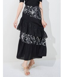 MERCURYDUO | プリントパッチワークエスカルゴスカート(スカート)