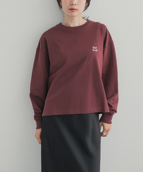 URBAN RESEARCH DOORS（アーバンリサーチドアーズ）の「GrowOrganic 刺しゅうロングスリーブTシャツ（Tシャツ/カットソー・レディース・OFF/CHARCOAL/BURGUNDY・Free）」の21枚目の写真