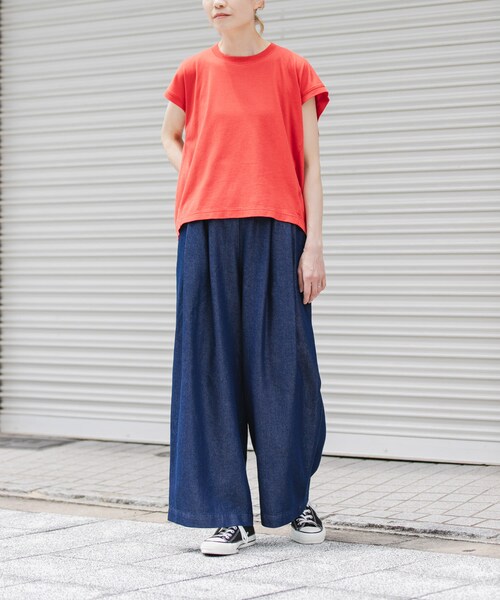 URBAN RESEARCH DOORS（アーバンリサーチドアーズ）の「FORK&SPOON　セルロースデニムワイドパンツ（デニムパンツ・レディース・BLACK/BLUE・1/2）」の19枚目の写真