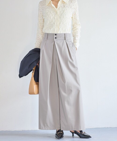 VIS（ビス）の「フロントタックデザインワイドパンツ（その他パンツ・レディース・ライトグレー/ベージュ・M/S）」の18枚目の写真