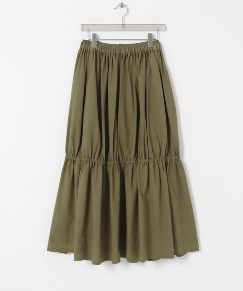URBAN RESEARCH（アーバンリサーチ）の「Nomat　Cotton Shirring Skirt（スカート・レディース・Pearl Gray/OliveGreen・1）」の4枚目の写真