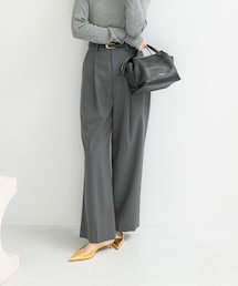 URBAN RESEARCH ROSSO | ウール混防シワハイウエストワイドスラックス(その他パンツ)