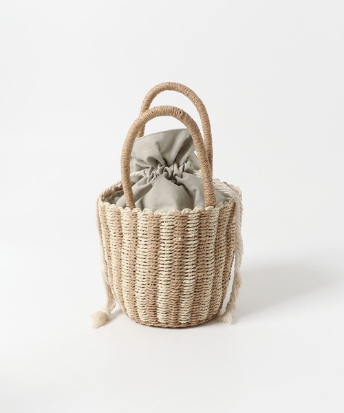 URBAN RESEARCH DOORS（アーバンリサーチドアーズ）の「巾着カゴバッグ（ハンドバッグ・レディース・BLACK/GRAGE・one）」の14枚目の写真