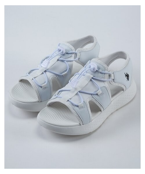 nissen（ニッセン）の「【ゆったり幅広】U.S. POLO ASSN.（ユーエスポロアッスン）超軽量ドロスト付サンダル（ワイズ４E）（サンダル・メンズ・黒/ホワイト・M=23.0~23.5cm/4E/L=24.0~24.5cm/4E/LL=25.0~25.5cm/4E/3L=26.0~26.5cm/4E）」の3枚目の写真