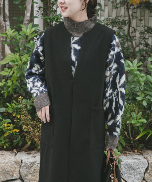 ITEMS URBANRESEARCH(アイテムズ アーバンリサーチ)の「ジャージメルトンジャンパースカート(ワンピース・レディース・GRY/BLK・Free)」の4枚目の写真