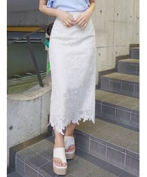 MERCURYDUO | リーフケミカルレースタイトスカート(スカート)