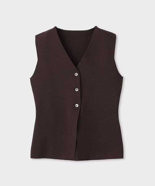 ROPE'(ロペ)の「【一部店舗限定】【REALM(レルム)】KNIT GILET|ノースリーブニット 26SS(ニット/セーター・レディース・ホワイト/ダークブラウン・38)」の15枚目の写真