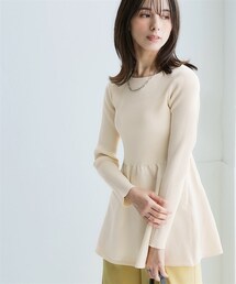 nissen | ふっくらかるいフォルムニットペプラムトップス(ハンガー干し可能)＜大きいサイズ有＞(ニット/セーター)