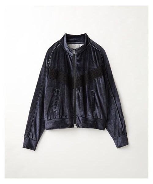 nissen（ニッセン）の「【TTOL】レース切り替えトラックジャケット（ジャケット/アウター・レディース・グレー/黒・1(M~LL)）」の2枚目の写真