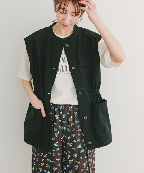 ITEMS URBANRESEARCH（アイテムズ アーバンリサーチ）の「ミリタリージレ（テーラードジャケット・レディース・KHK/BLK・FREE）」の8枚目の写真