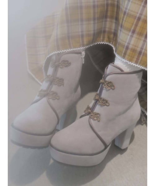 merry jenny（メリージェニー）の「チャイナブーツ（ブーツ・レディース・ブラック/ブルー/ベージュ・M/L）」の4枚目の写真