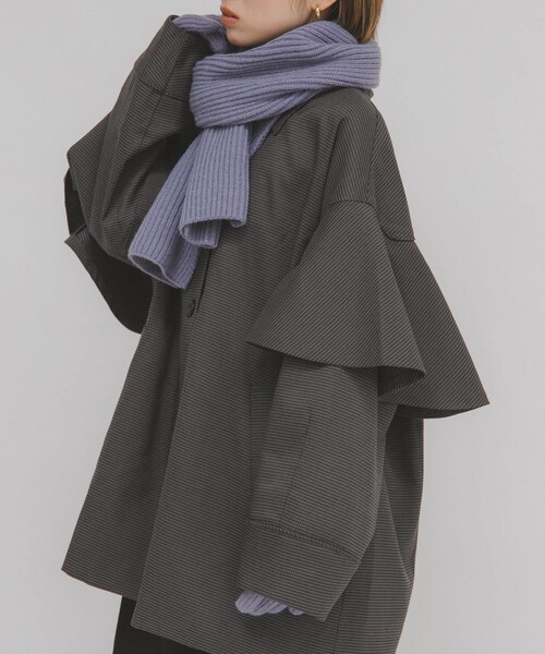 KBF（ケイビーエフ）の「リブニットマフラー（マフラー・レディース・IVORY/L.BLUE/BROWN・one）」の17枚目の写真