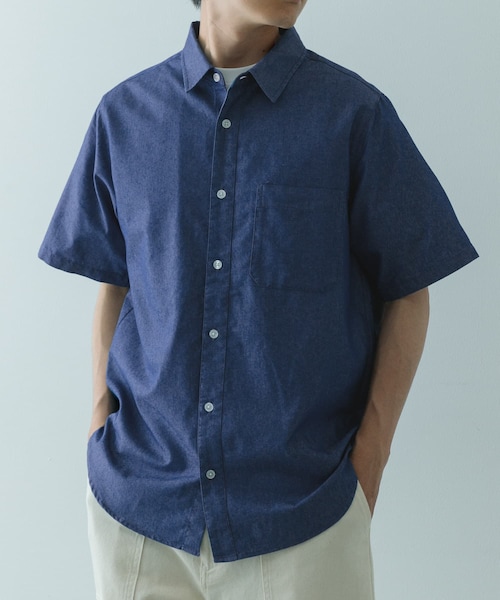 ITEMS URBANRESEARCH（アイテムズ アーバンリサーチ）の「TCインディゴレギュラーカラー半袖シャツ（シャツ/ブラウス・メンズ・NVY/BLU/L.BLUE・M/L）」の13枚目の写真