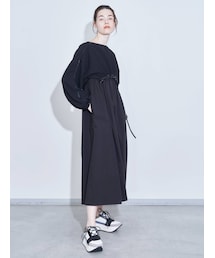 ELENDEEK | FAKE LEATHER PIPING SET OP(ワンピース)