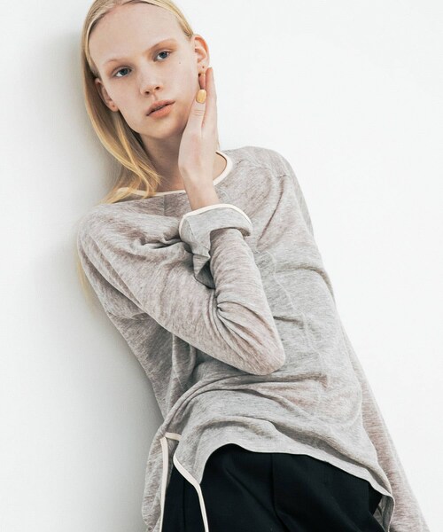 LAATO（ラート）の「piping sheer tee（Tシャツ/カットソー・レディース・ラテ/ネズミ/ハニー・FREE）」の13枚目の写真