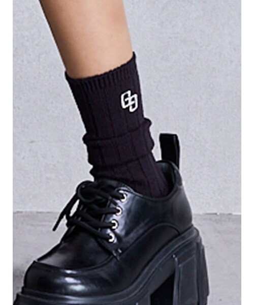 GYDA（ジェイダ）の「GG WIDE RIB LOOSE SOX（ソックス/靴下・レディース・オフホワイト/ブラック/ネイビー・F）」の7枚目の写真