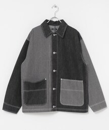 ITEMS URBANRESEARCH | ヒッコリー+デニム切替 ワークジャケット(デニムジャケット)