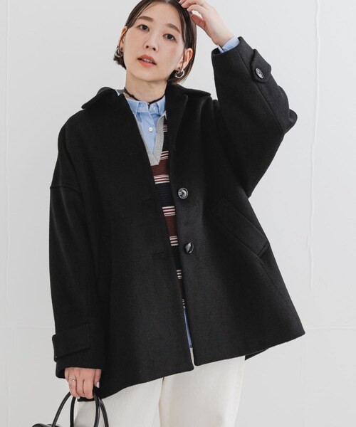 URBAN RESEARCH ROSSO（アーバンリサーチロッソ）の「F by ROSSO　『UR TECH』ビーバーテントラインコート（ステンカラーコート・レディース・BROWN/BLACK・Free）」の5枚目の写真