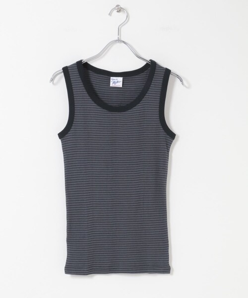 KBF（ケイビーエフ）の「Miller　Panel ribbed tank top（タンクトップ・レディース・CGY×BK/BRN×BK/SBU×BK/CGY×PK・Free）」の5枚目の写真