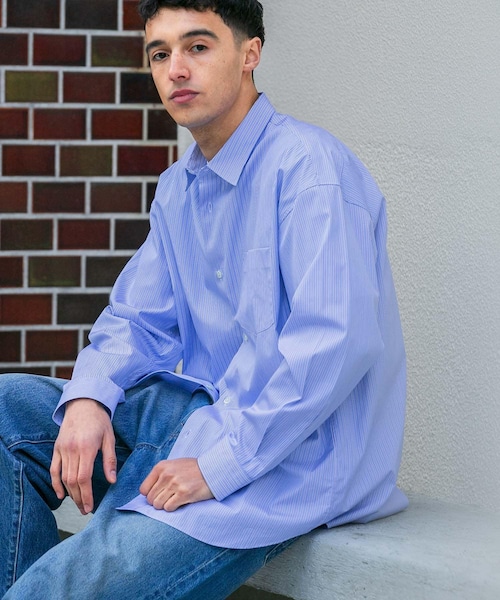 URBAN RESEARCH（アーバンリサーチ）の「new basic　THOMAS MASON OVER SHIRTS（シャツ/ブラウス・メンズ・ROYAL/WHITE/GREGE/LT BLUE/STRIPE/COCOA・S/M/L/XL）」の6枚目の写真