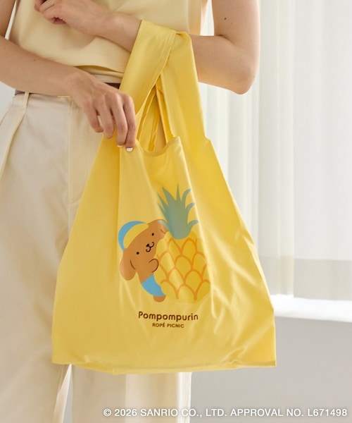 ROPE' PICNIC(ロペピクニック)の「【サンリオキャラクターズ×ROPE' PICNIC】日焼けデザイン 折りたたみエコトートバッグ(エコバッグ/サブバッグ・レディース・ラベンダー/ピンク/ローズピンク/ライトグリーン/サックス/イエロー系・F)」の4枚目の写真