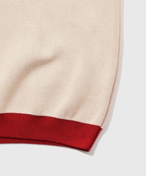 ADAM ET ROPE'（アダムエロペ）の「【WALK IN PARIS/ウォーク イン パリス】Sleeveless red knit sweater（ベスト・メンズ・ホワイト系・L/M）」の6枚目の写真