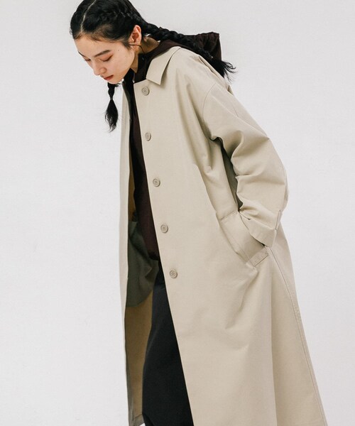 EKAL（エカル）の「T/Cツイルステンカラーコート（ステンカラーコート・レディース・アイボリー/カーキ/ベージュ・One）」の17枚目の写真