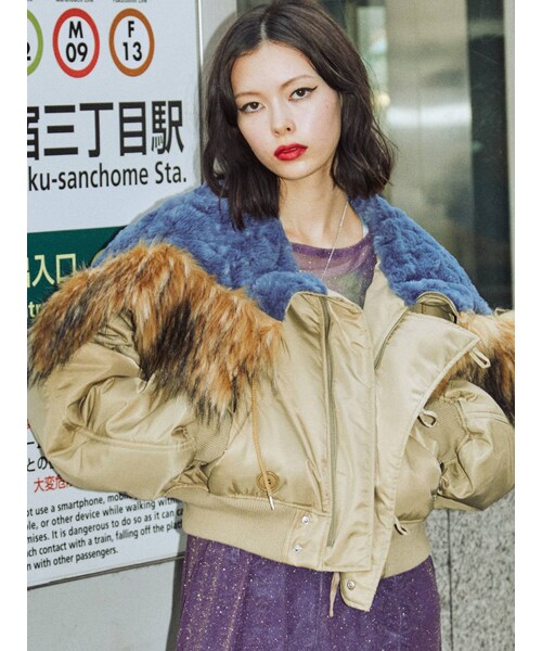 jouetie（ジュエティ）の「ショートN2B（その他アウター・レディース・ブラック/カーキ/ベージュ/パープル・M）」の19枚目の写真