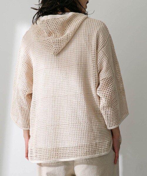 URBAN RESEARCH Sonny Label（アーバンリサーチサニーレーベル）の「ARMY TWILL　Cotton Mesh Hoodie（パーカー・メンズ・ECRU/L.KHAKI・M/L）」の5枚目の写真