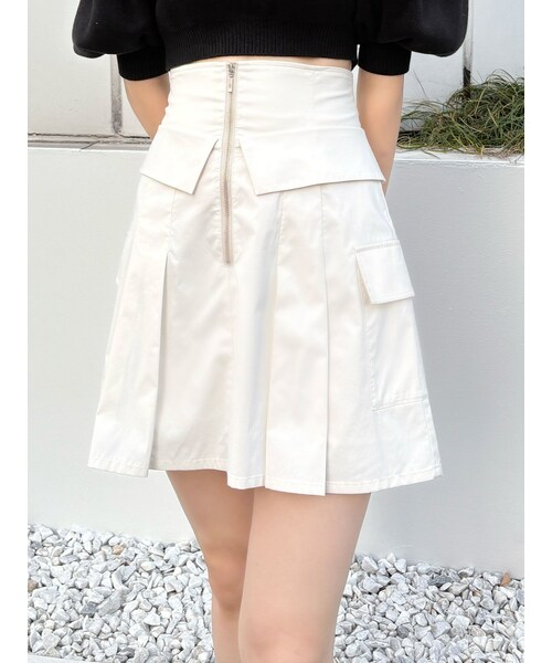 MERCURYDUO(マーキュリーデュオ)の「タフタコルセットミニスカパン(その他パンツ・レディース・アイボリー/チャコールグレー/ピンク・S/M)」の4枚目の写真