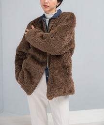 URBAN RESEARCH ROSSO WOMEN | 『WEB限定』ノーカラーファーボアZIPブルゾン(ノーカラージャケット)