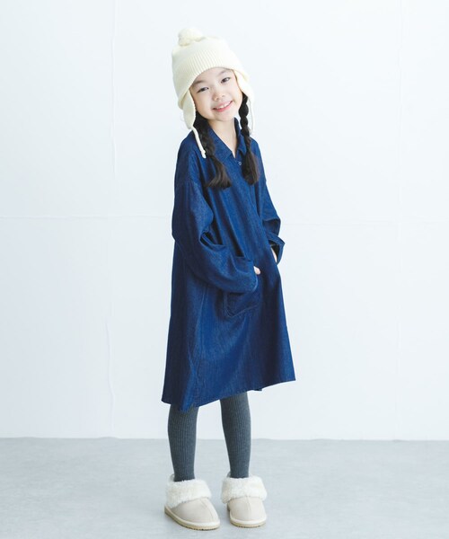 URBAN RESEARCH DOORS（アーバンリサーチドアーズ）の「デニムミニワンピース(KIDS)（ワンピース・キッズ・INDIGO/ONE WASH・105/120/135）」の19枚目の写真