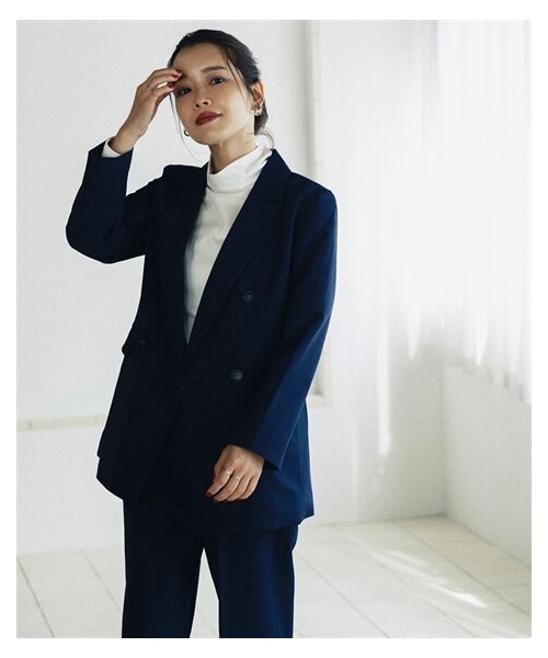 nissen（ニッセン）の「【sail】テーラードジャケット　（セットアップ対応）小さいサイズ（テーラードジャケット・レディース・ベージュ/ネイビー・PSS/PS）」の3枚目の写真