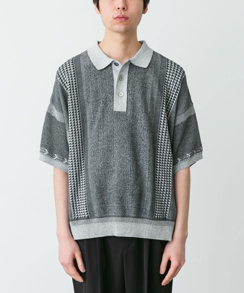 URBAN RESEARCH DOORS（アーバンリサーチドアーズ）の「YASHIKI　AOTSUYU KNIT POLO（ポロシャツ・メンズ・M.GRAY/BROWN/BLACK・1/2）」の13枚目の写真