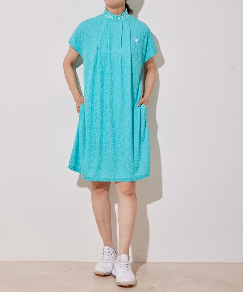 ROPE'(ロペ)の「【UV】【吸水速乾】ロゴジャガードモックネックワンピース(ワンピース・レディース・ブラック/ライトグリーン/ピンク・L/M/S)」の20枚目の写真