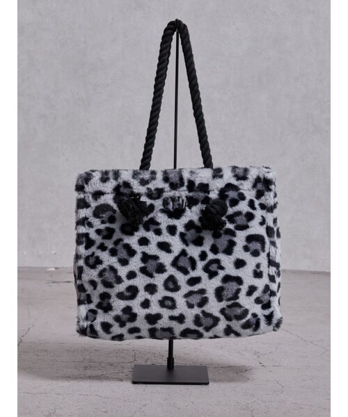 GYDA(ジェイダ)の「GYDAエコファーロープMトートBAG(トートバッグ・レディース・オフホワイト/ブラック/ミックス/ダークミックス・F)」の4枚目の写真