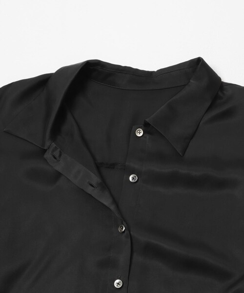 URBAN RESEARCH（アーバンリサーチ）の「ハーフスリーブキュプラシャツ（シャツ/ブラウス・レディース・OFF WHITE/BLACK・Free）」の7枚目の写真