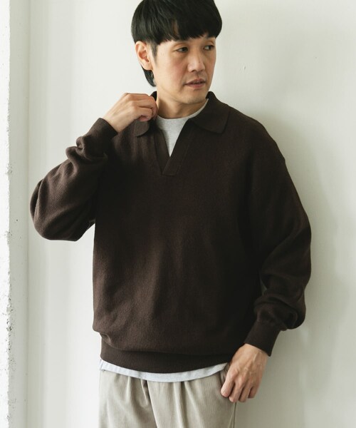 URBAN RESEARCH DOORS(アーバンリサーチドアーズ)の「『一部WEB限定カラー』コットンウール スキッパーニット(ニット/セーター・メンズ・NAVY/CHARCOAL/BROWN・M/L)」の22枚目の写真