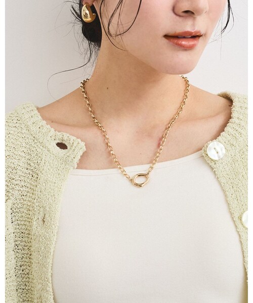 VIS(ビス)の「リングトップチェーンネックレス(ネックレス・レディース・ゴールド/シルバー・F)」の5枚目の写真