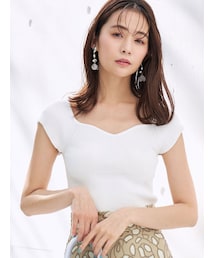 MERCURYDUO | ハートネックコンパクトリブニット(ニット/セーター)