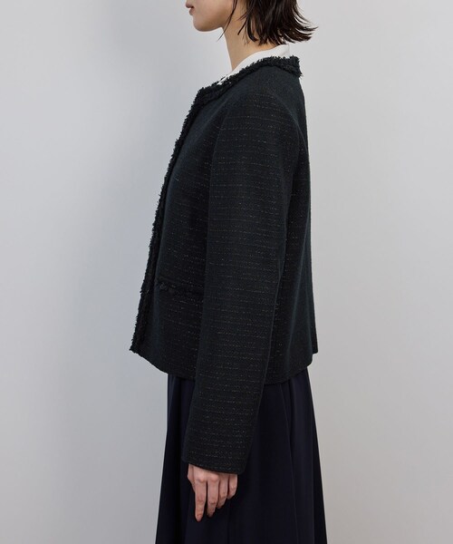 ROPE'(ロペ)の「ミックスツイードノーカラージャケット/セットアップ対応・25AW(ノーカラージャケット・レディース・ネイビー・36/38/40)」の15枚目の写真