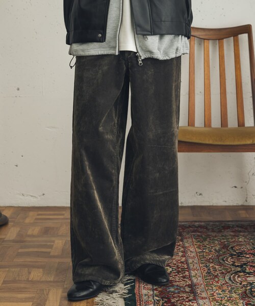 SENSE OF PLACE by URBAN RESEARCH（センスオブプレイスバイアーバンリサーチ）の「フロッキーワイドデニム（デニムパンツ・メンズ・BROWN/OLIVE・M/L）」の19枚目の写真