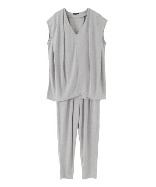 URBAN RESEARCH ROSSO（アーバンリサーチロッソ）の「VネックTOPS Set タックPANTS（サロペット/オーバーオール・レディース・ROYAL BLUE/GRAY/BLACK・FREE）」の2枚目の写真