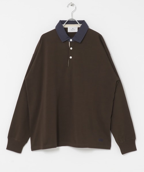 URBAN RESEARCH Sonny Label(アーバンリサーチサニーレーベル)の「ラグビーカラーロングスリーブシャツ(Tシャツ/カットソー・メンズ・ホワイト/ブラウン/ネイビー・M/L)」の2枚目の写真
