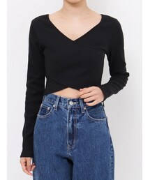 EVRIS | クロスリブクロップドトップス(Tシャツ/カットソー)