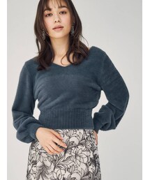 MERCURYDUO | 2WAYバルーンスリーブミニシャギーニット(ニット/セーター)